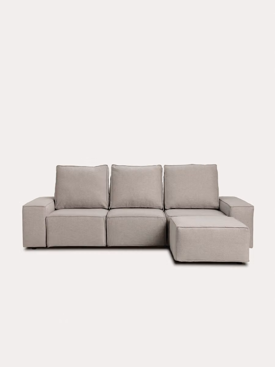 Divano modulare Loft da 3,5 posti con pouf Kenay Home colore perla – 2