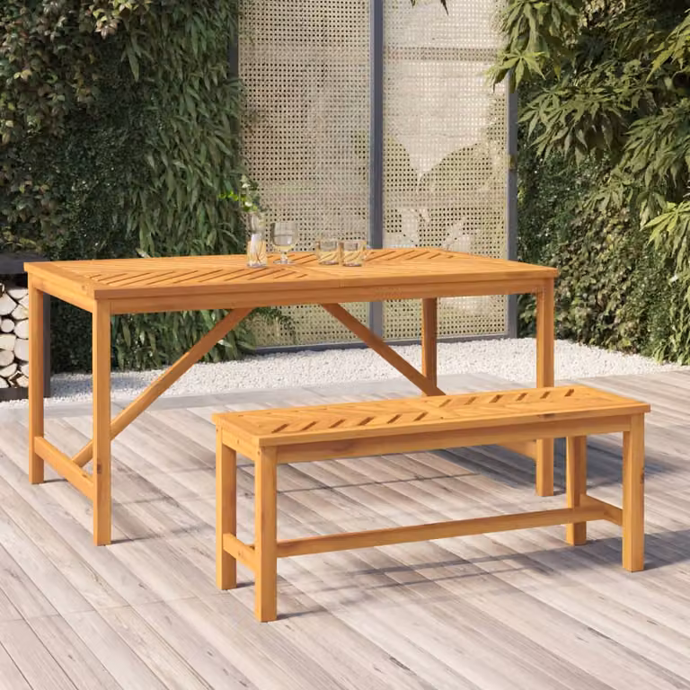 vidaXL Panca da Giardino in Legno di Acacia Marrone L: 110 cm, P: 45 cm, H: 35 cm