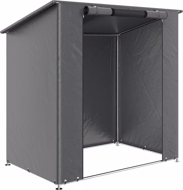 Outsunny Tenda garage 1,9x1,2 m impermeabile tenda da garage con porta a zip avvolgibile finestra di ventilazione grigio scuro   Aosom Italy