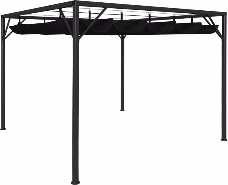 Padiglione da giardino The Living Store con tetto estensibile 3×3 m antracite