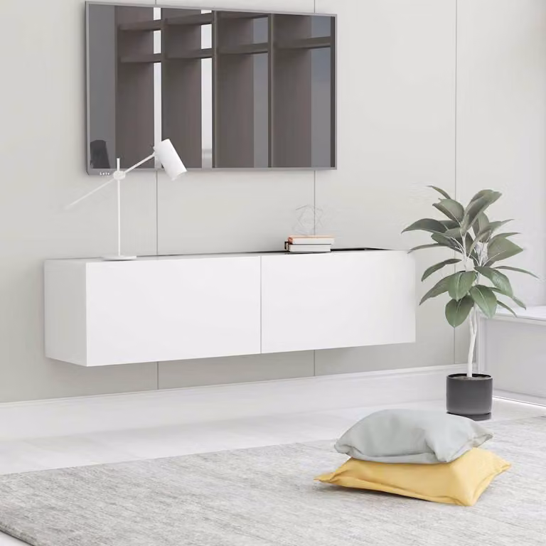 vidaXL Mobile Porta TV Moderno Bianco in MDF L: 120 cm, P: 30 cm, H: 30 cm