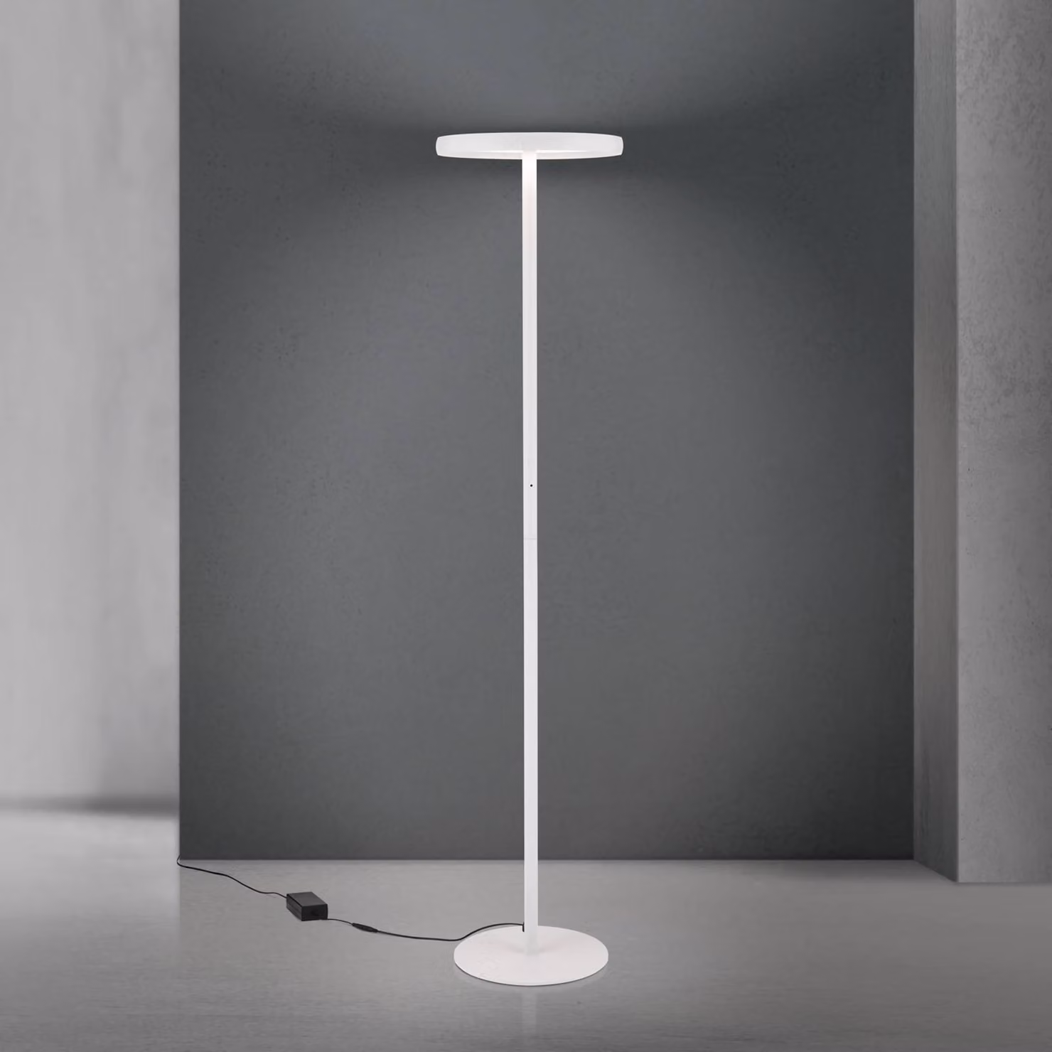 ORION Lampada da terra con luce lettura KANT, dimmerabile, Bianco / Opale, Soggiorno / Sala da pranzo, Moderno, Lampada da terra