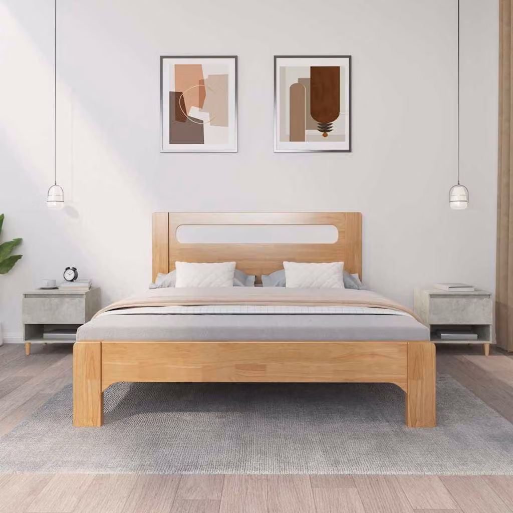 Set di 2 comodini sospesi vidaXL in legno multistrato, colore grigio cemento, L 50 cm x P 46 cm x H 50 cm