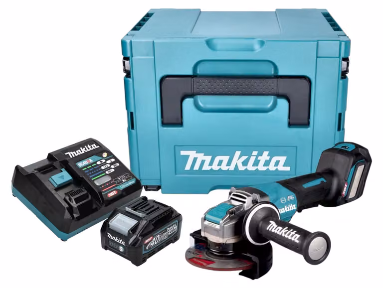 Makita GA 044 GM101 Smerigliatrice angolare a batteria 40 V max. 125 mm X-LOCK Brushless + 1x batteria 4,0 Ah + caricabatterie + Makpac