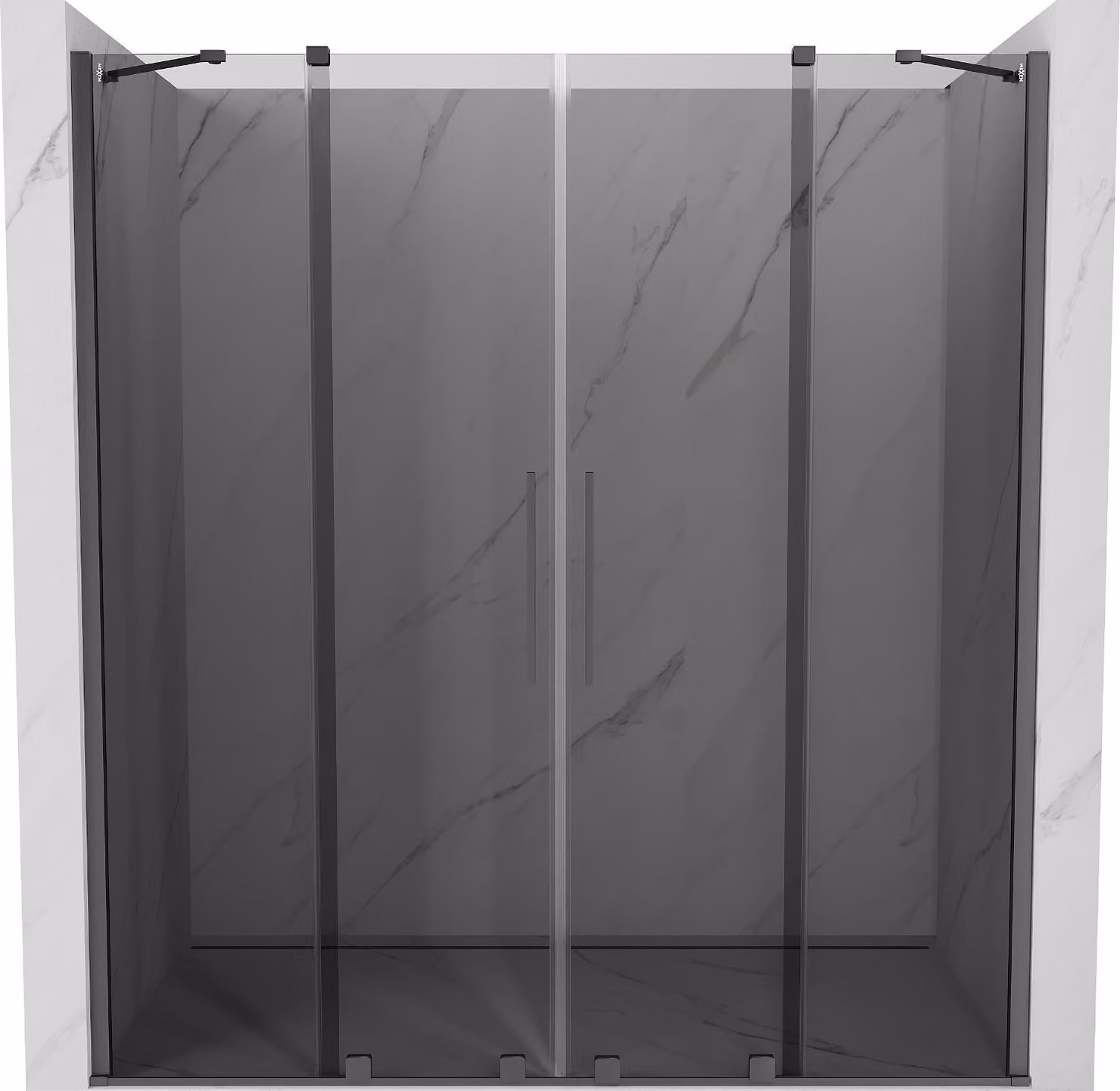 Mexen Velar Duo porta doccia scorrevole 200 cm, grafite, gun metal - 871-200-000-42-95