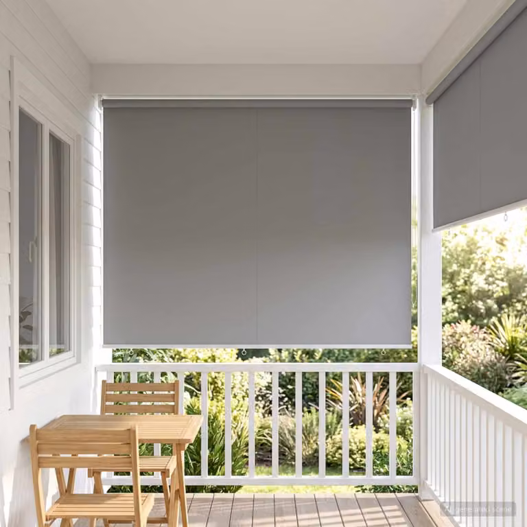 vidaXL Tenda da sole a rullo con protezione UV in poliestere, Grigio Chiaro, L: 200 cm, H: 140 cm