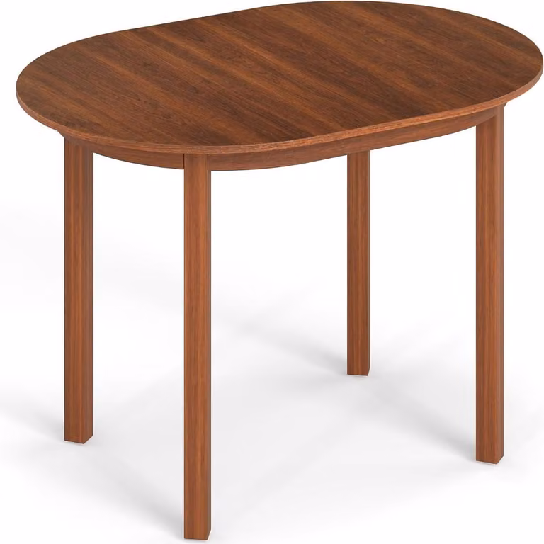 Tavolo da pranzo ovale per 2-4 persone, legno di noce, 110x78x77 cm