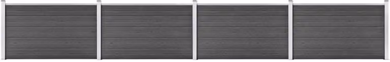 Maison Exclusive - Set di pannelli per recinzione in WPC 699x105 cm, nero