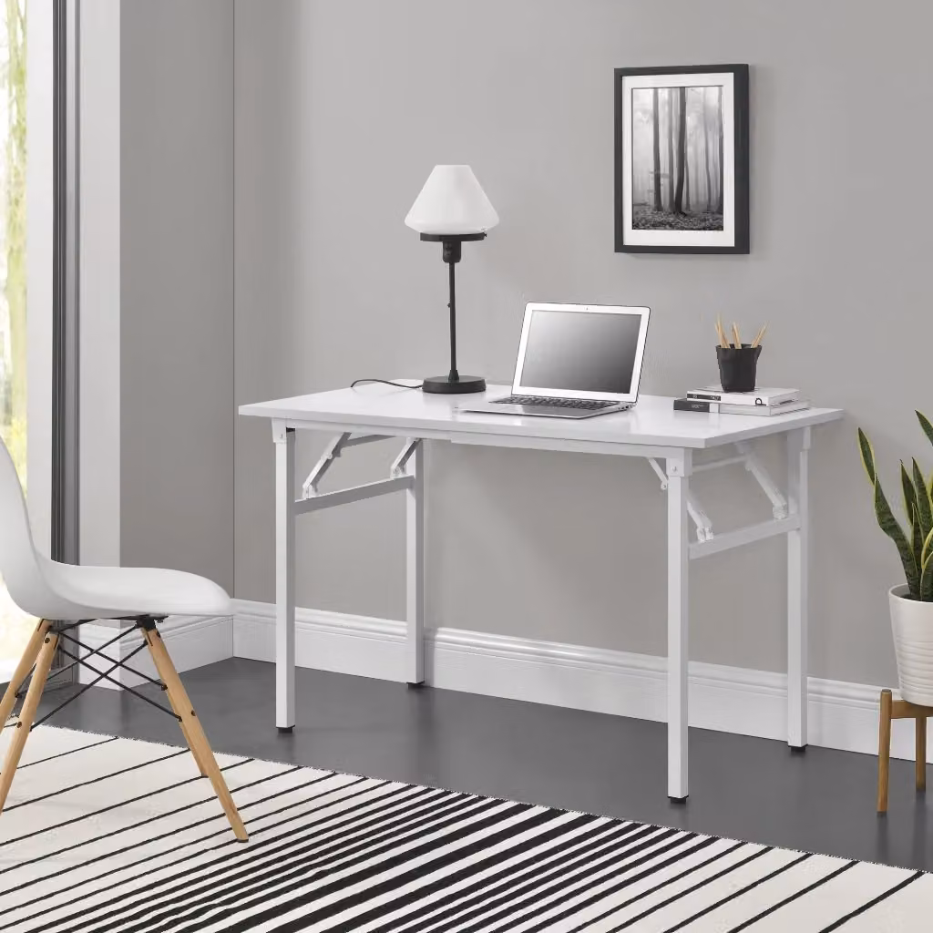 Scrivania Pieghevole neu.haus con Piano in MDF Laminato Bianco L: 120 cm, P: 60 cm, H: 75 cm – 2