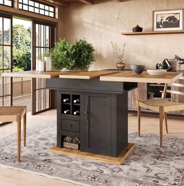Tavolo da Pranzo Estensibile con Ripiani e Cassetti 110-140x80 cm, Design Salvaspazio per Cucina e Soggiorno