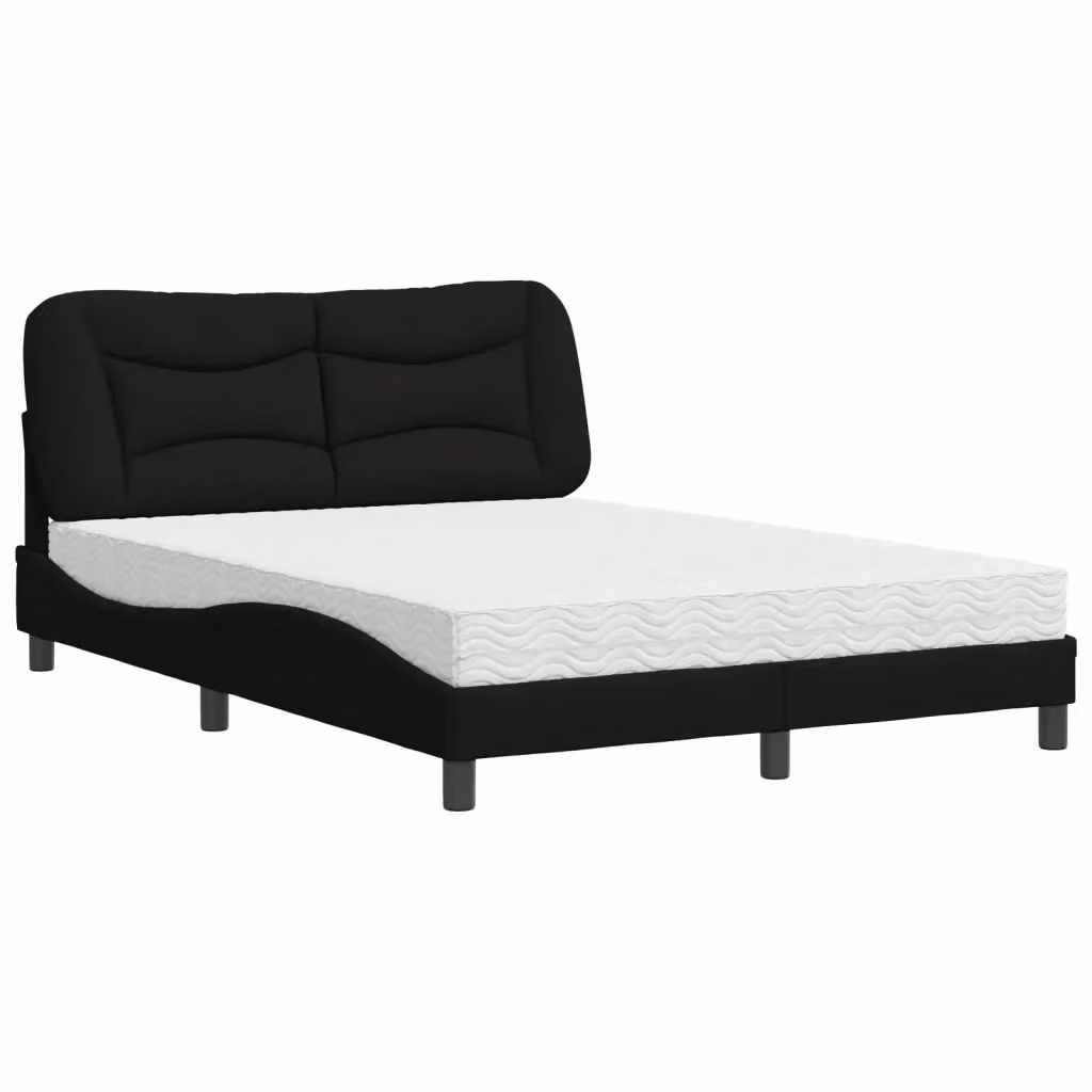 Letto moderno con materasso Hvar vidaXL in tessuto nero L 120 cm x P 200 cm – 2
