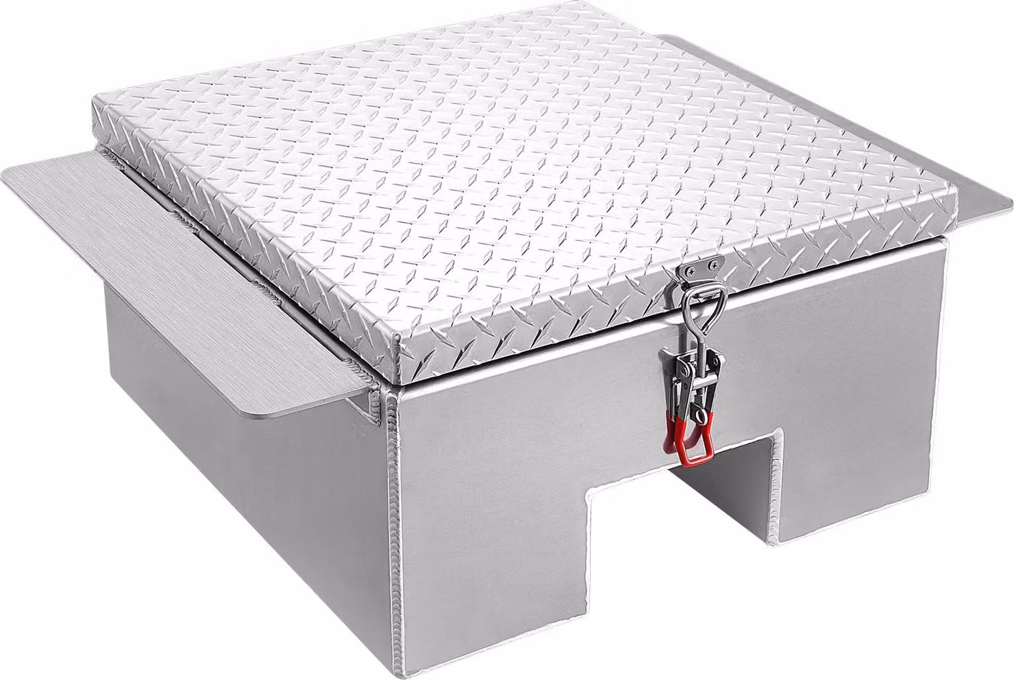 Cassetta degli attrezzi per il pianale di carico - Cassetta portaoggetti in alluminio - Lamiera striata - Portata 100 kg - 770 x 610 x 310 mm - Per pick-up/rimorchi/camper