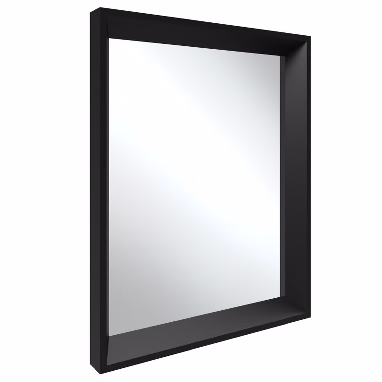 Specchio da parete rettangolare Elina Tectake con cornice in plastica nera L/P/H: 40.6 x 3.8 x 50.8 cm