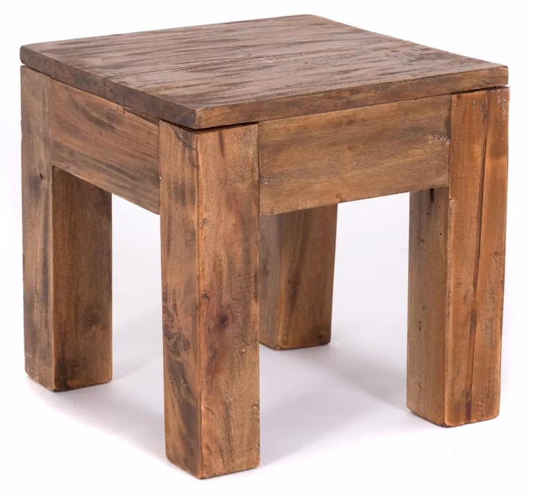 Tavolino da salotto legno riciclato massiccio - 30 x 30 x 30 cm - Stile shabby chic - Tavolino per piante