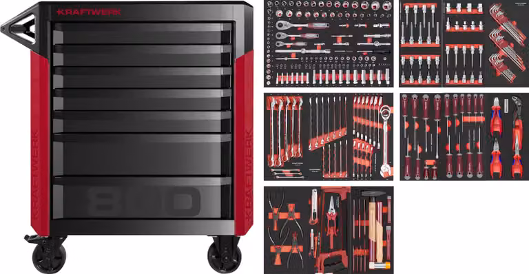 Carrello da officina PRO LINE PT800 7 cassetti 283 pz.