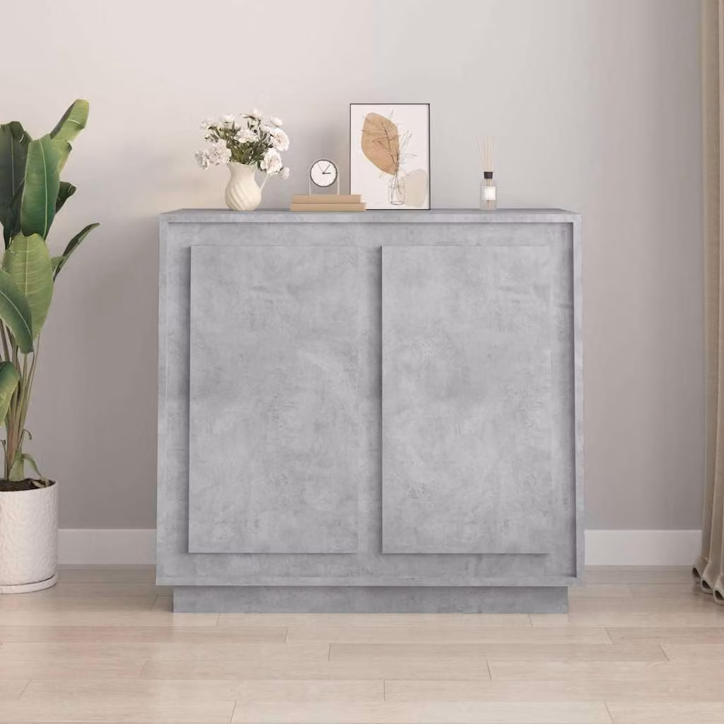 Credenza vidaXL in legno multistrato grigio cemento, L 80 cm x P 34 cm x H 75 cm