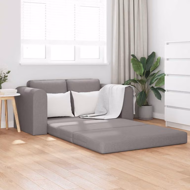 Divano letto Talpa vidaXL in tessuto beige o grigio, L 148 cm x P 71 cm x H 83 cm