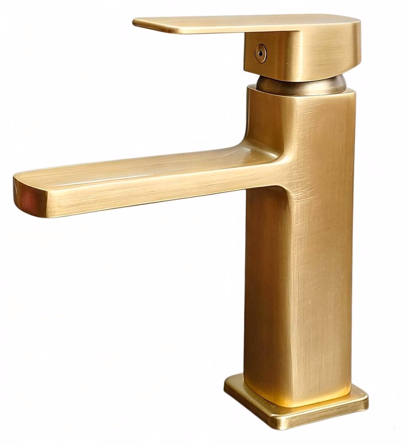 Rubinetto da bagno in ottone anticato, miscelatore per lavabo in stile retrò, con bocchetta piatta
