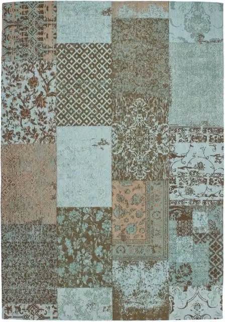 Tappeto Jacquard 150 in Cotone Turchese Retro 200x290 cm