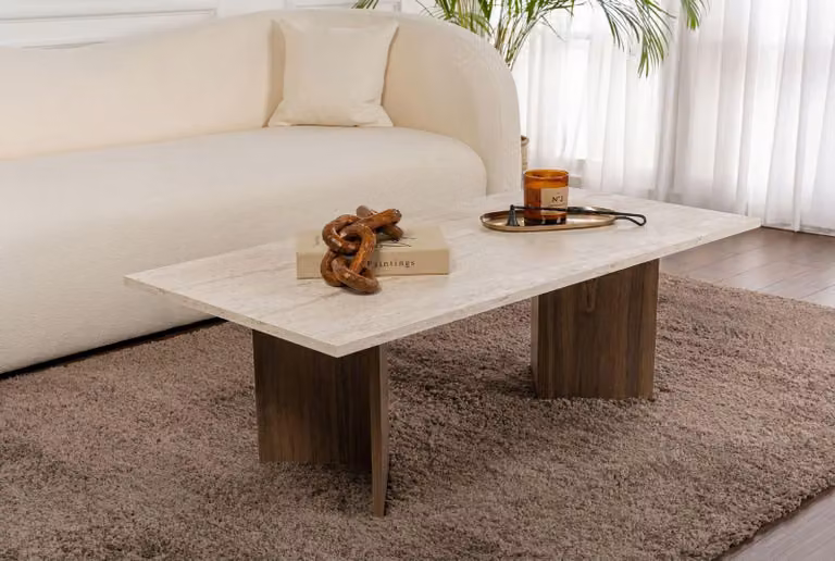 Skye Decor, Tavolino da caffè di alta qualità (3 pezzi), finitura "Sapphire Oak", 100% melaminico, 119 cm