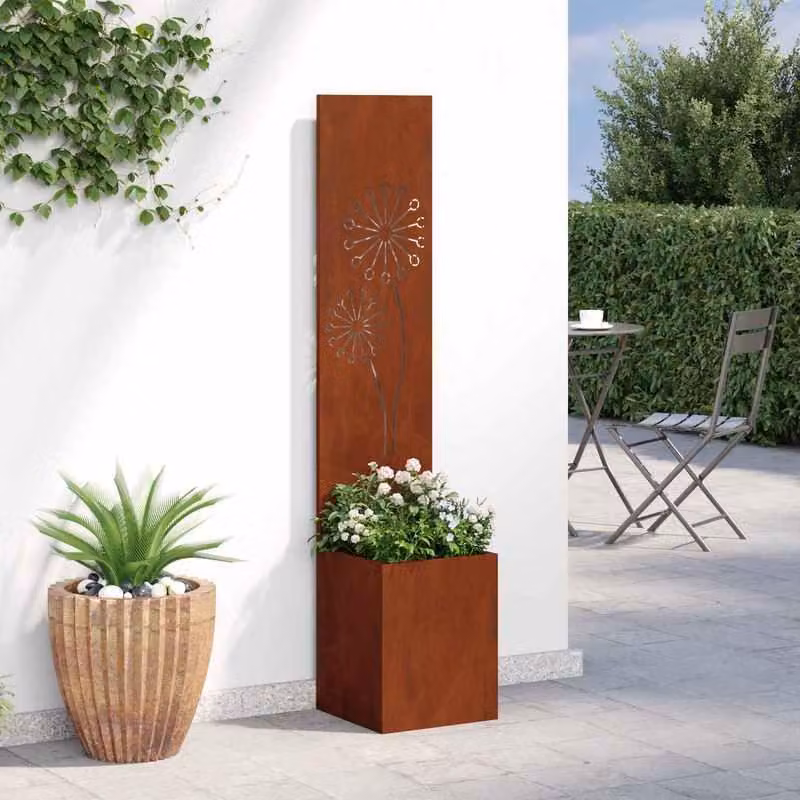 Schermo frangivista, acciaio resistente agli agenti atmosferici e con finitura antiruggine, dimensioni 32 cm x 32 cm x 150 cm, ideale per uso esterno, facile da installare, design resistente e duraturo
