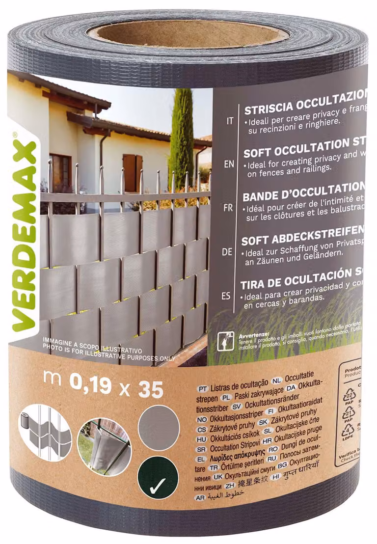 Telo di Occultazione Striscia Soft Verdemax 20x350 cm in PVC Resistente a UV Antracite