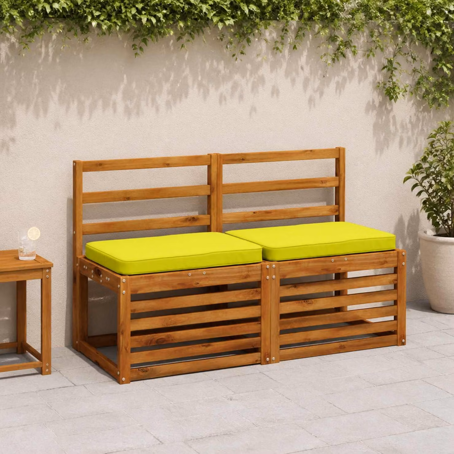 Cuscino per Panchina vidaXL in Poliestere con Rivestimento Lavabile e Resistente ai Raggi UV, Disponibile in Verde o Giallo