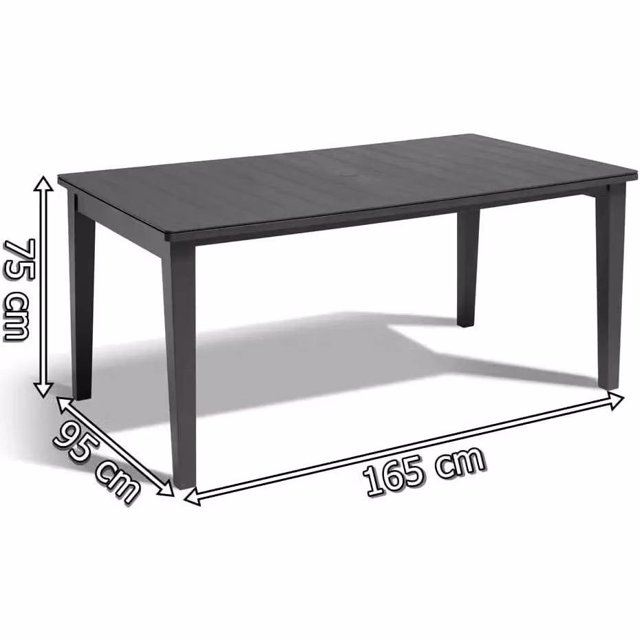 Tavolo da giardino Keter Futura rettangolare colore grigio L: 165 cm, P: 94 cm, H: 75 cm – 2
