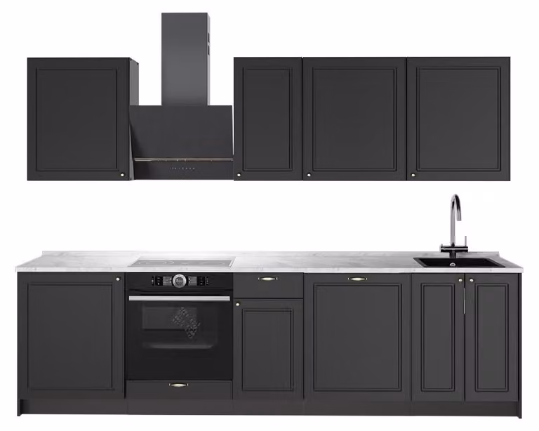 Cucina componibile Vicco Fame-Line Oro-antracite rustico/Antracite 280 cm, PL Marmo, Model 64151