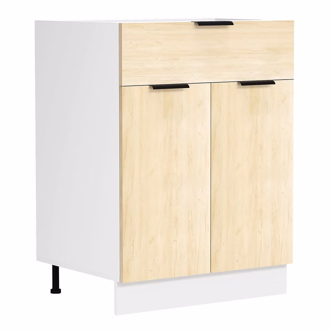 Armadio da cucina | Dimensioni ca. H. 82 x W. 60 x. T. 46 cm | Armadio con due ante e un cassetto | Mobili da cucina - Fasola