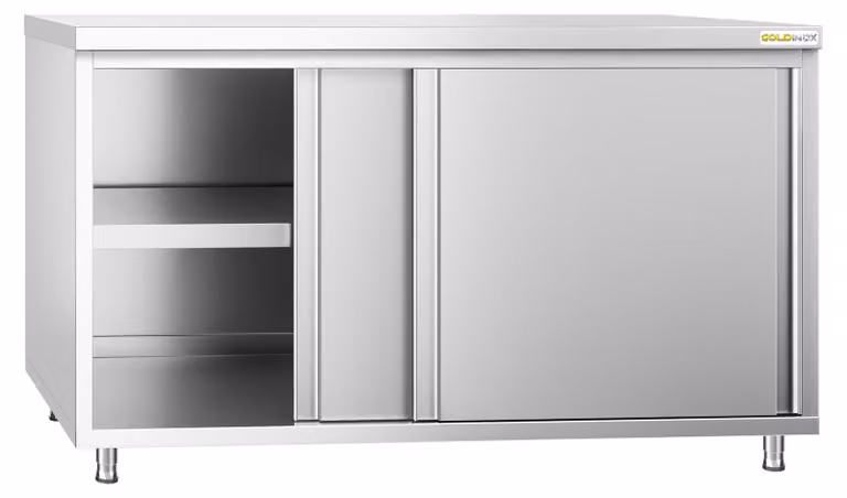 Mobile basso in acciaio inossidabile, dimensioni 1600x700 mm, linea PREMIUM - GOLDINOX