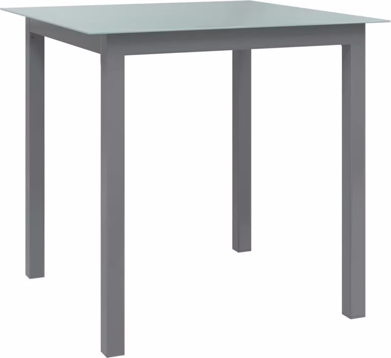 Maison Exclusive - Tavolo da giardino grigio chiaro 80x80x74 cm in alluminio e vetro