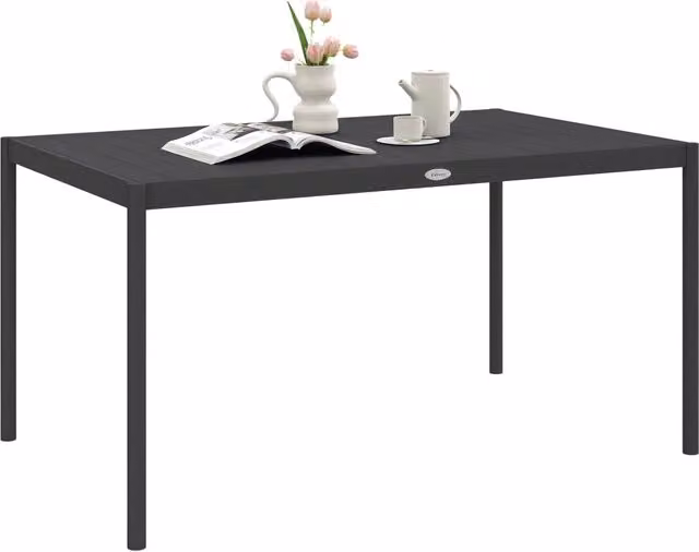 Tavolo da Pranzo Allungabile per Esterno 6 Persone ¨C Xylo ¨C Acciaio Alluminio Grigio 145x90x74
