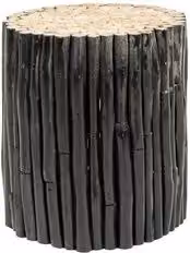 Tavolino rotondo GUADALUPE Bizzotto in legno nero opaco, Diametro: 35 cm