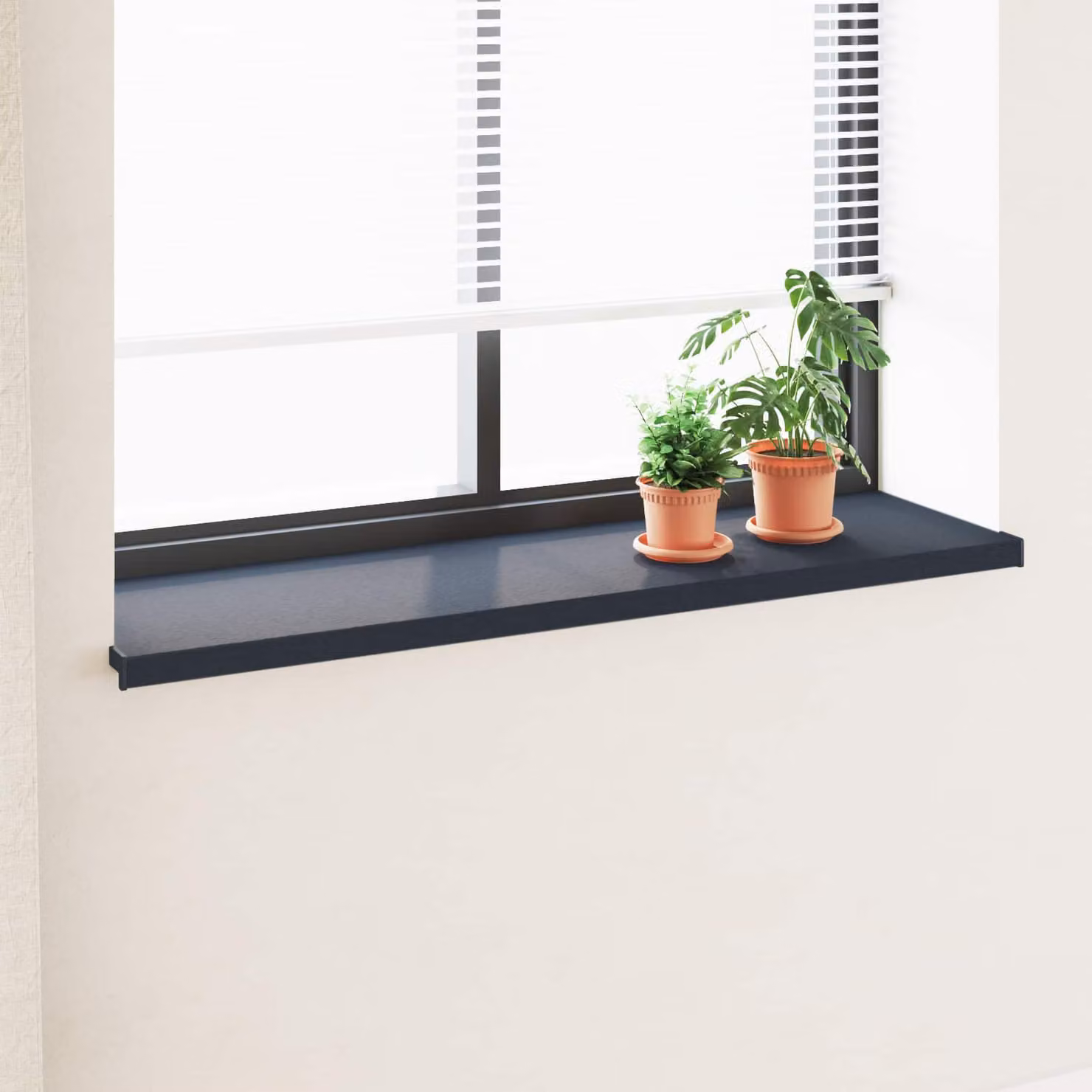 Soglia della finestra vidaXL in PVC color antracite con venature del legno L: 140 cm, P: 40 cm, H: 4,5 cm
