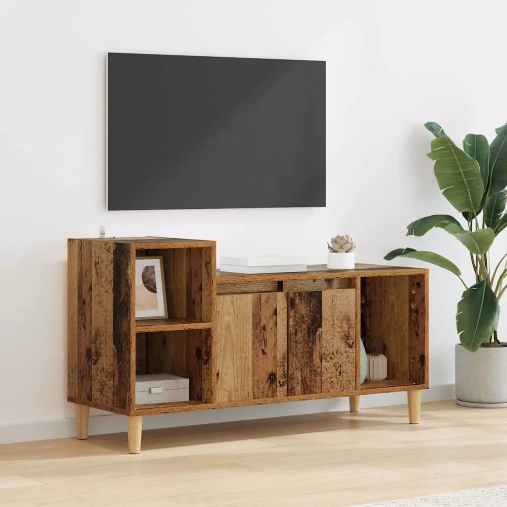 Mobile TV vidaXL in legno vecchio marrone, L 100 x P 35 x H 55 cm