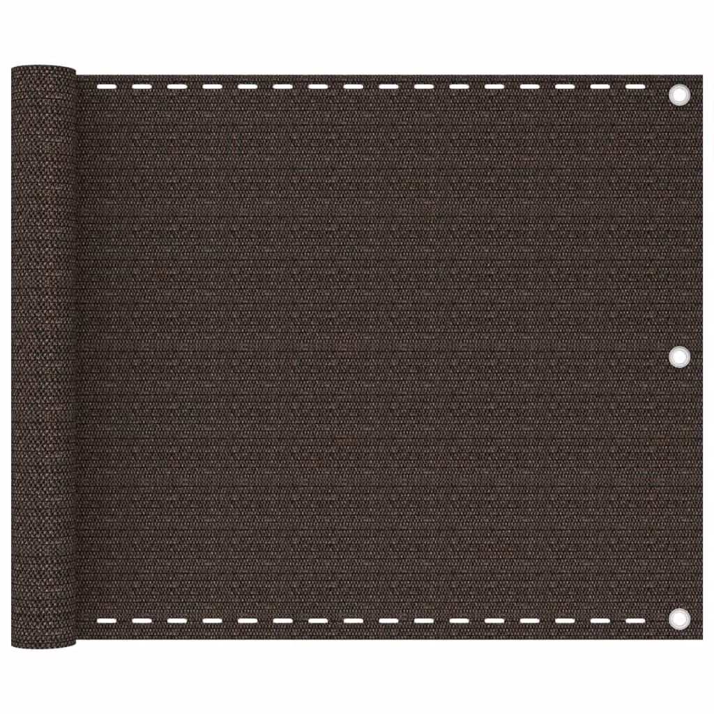 Schermo per balcone Living Store, colore marrone, 75x300 cm, realizzato in HDPE
