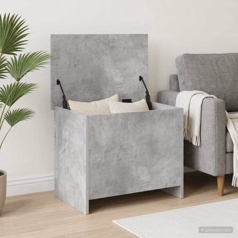 vidaXL Cassa di stoccaggio moderna in MDF Grigio, L 60 cm x P 40 cm x H 50 cm