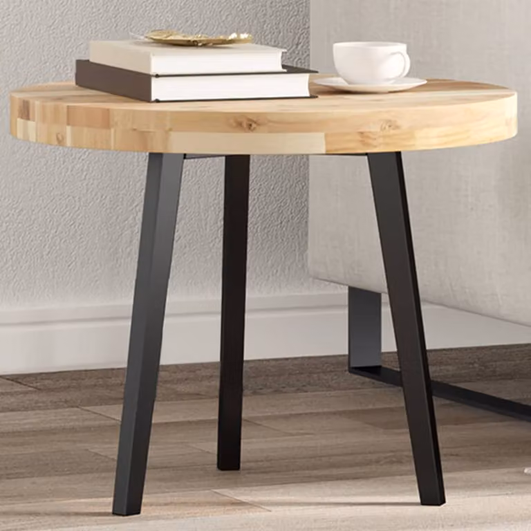 Piano Tavolo Rotondo in Legno Massello di Acacia Marrone vidaXL Ø50 x 4 cm