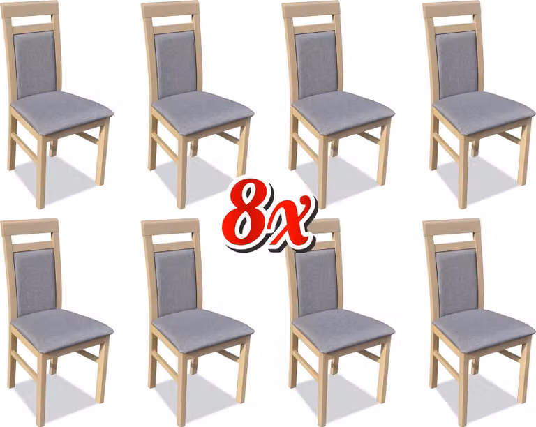 Garnitur Sessel Luxus 8x Stühle Stuhl Polster Design Lounge Ess Sitz Gruppe