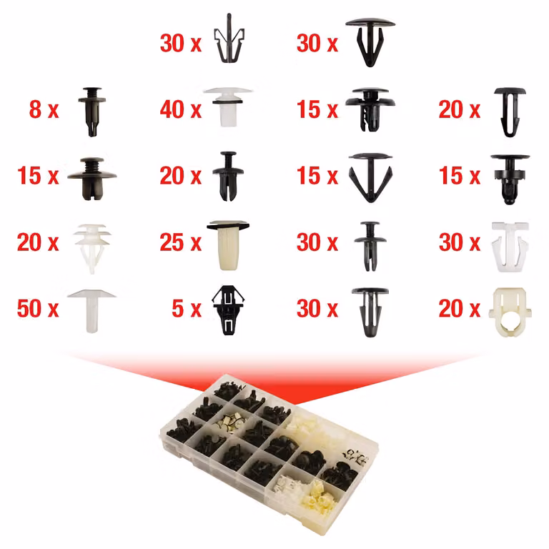 KS TOOLS Set di clip di fissaggio per Honda 418 pezzi - 420.0350