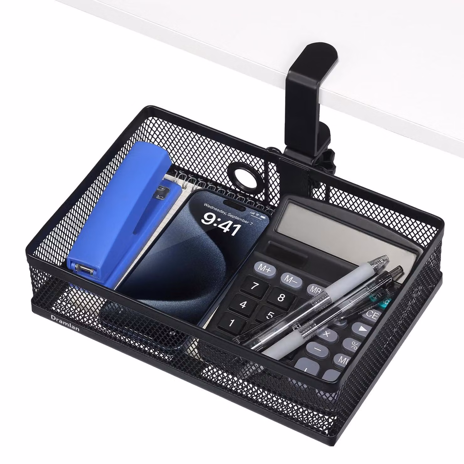 Omgoods - Organizzatore da scrivania con rotazione a 360°, da posizionare sotto la scrivania - Soluzione di archiviazione salvaspazio