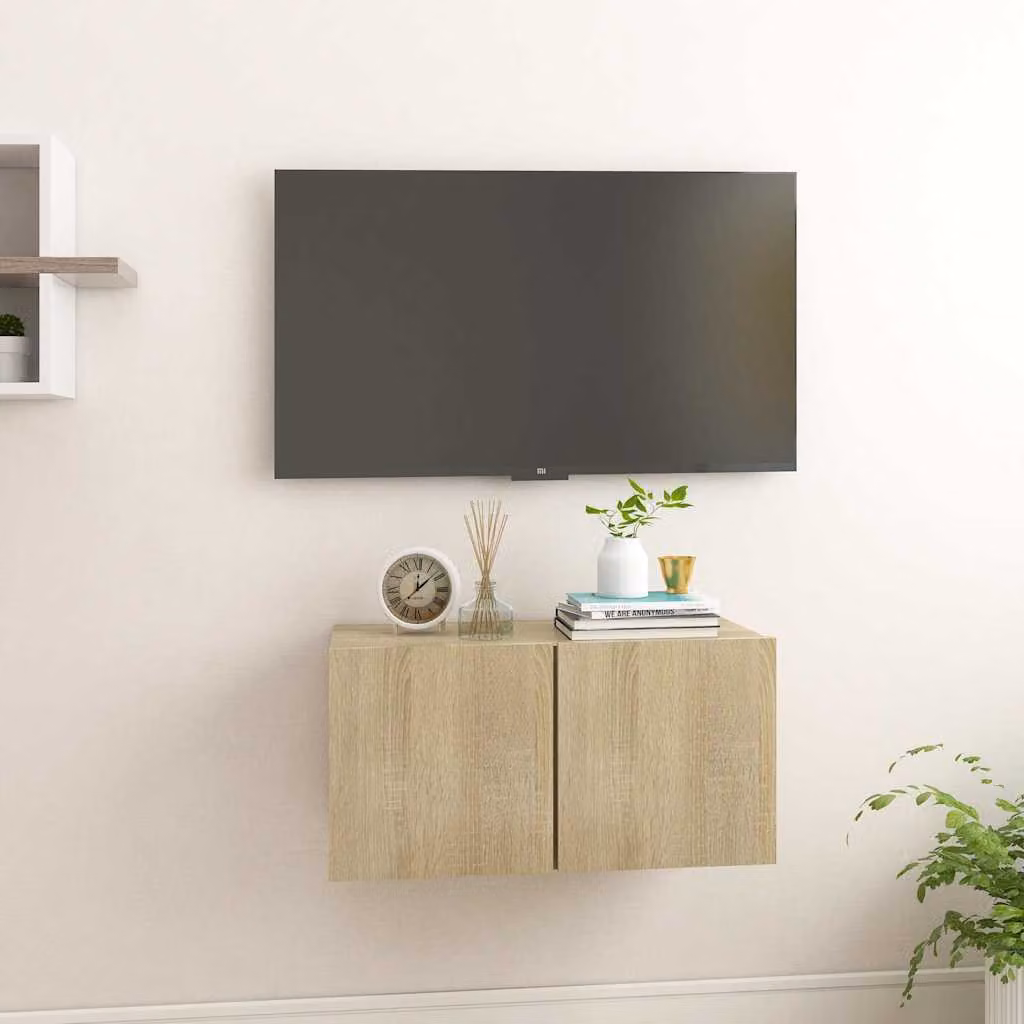 vidaXL Mobile Porta TV Pensile Rovere Sonoma L 60 x P 30 x H 30 cm