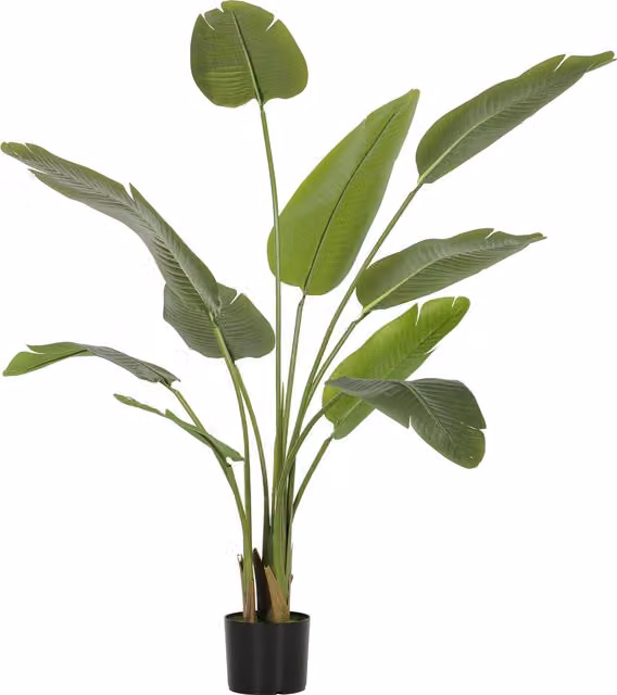 Pianta Artificiale Decorativa Banano HOMCOM Verde con Vaso, Altezza: 109 cm – 1