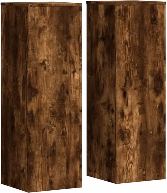 Set di 2 supporti per piante in legno multistrato color rovere, H 100 x L 33 x P 33 cm