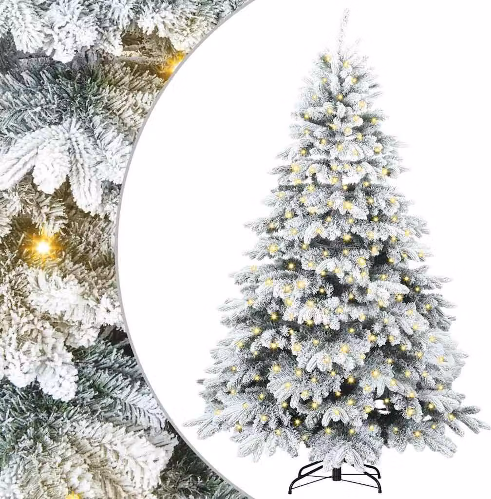 Albero di Natale artificiale con 300 LED Bianco 180 cm PE e PVC