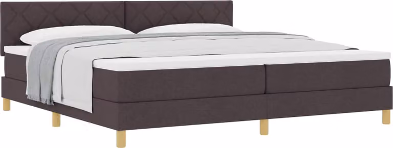 Letto a molle con cuscino Marrone Scuro 200 x 200 cm Tessuto