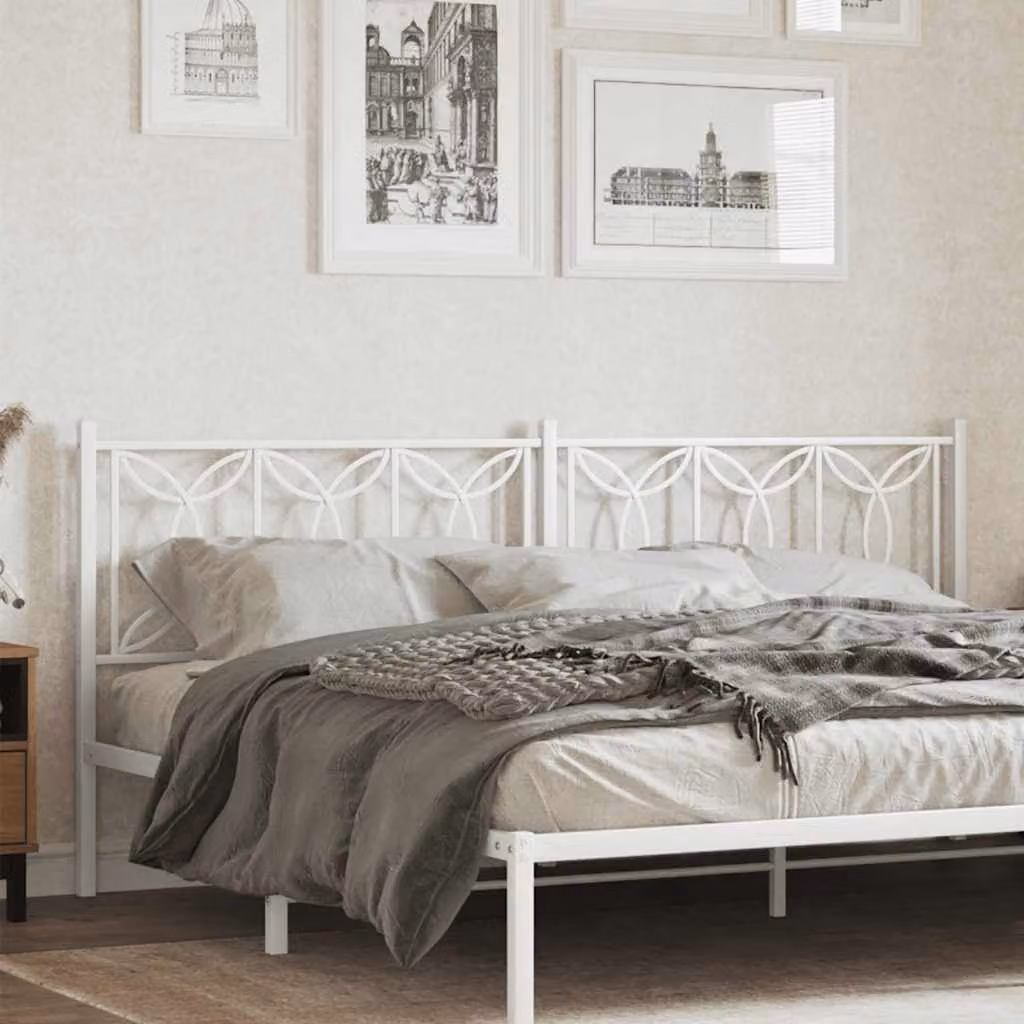 Testiera di ricambio in metallo vidaXL colore bianco opaco L: 198 cm