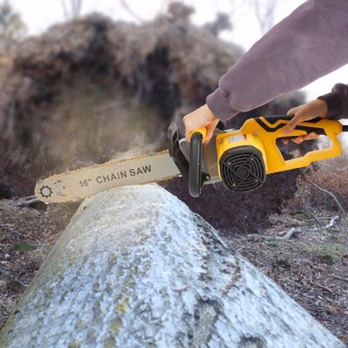 Troncatrice elettrica per lavorazione del legno – motore da 2000W – lama da 16 pollici e guida robusta