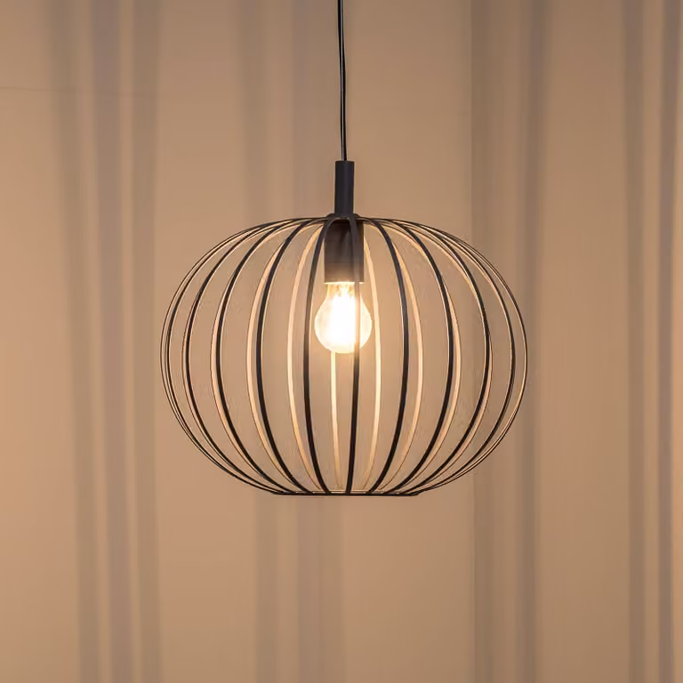 Lampada a sospensione Valor Argon, dimmerabile, Nero, Soggiorno / Sala da pranzo, Metallo, Moderno, Lampada a sospensione